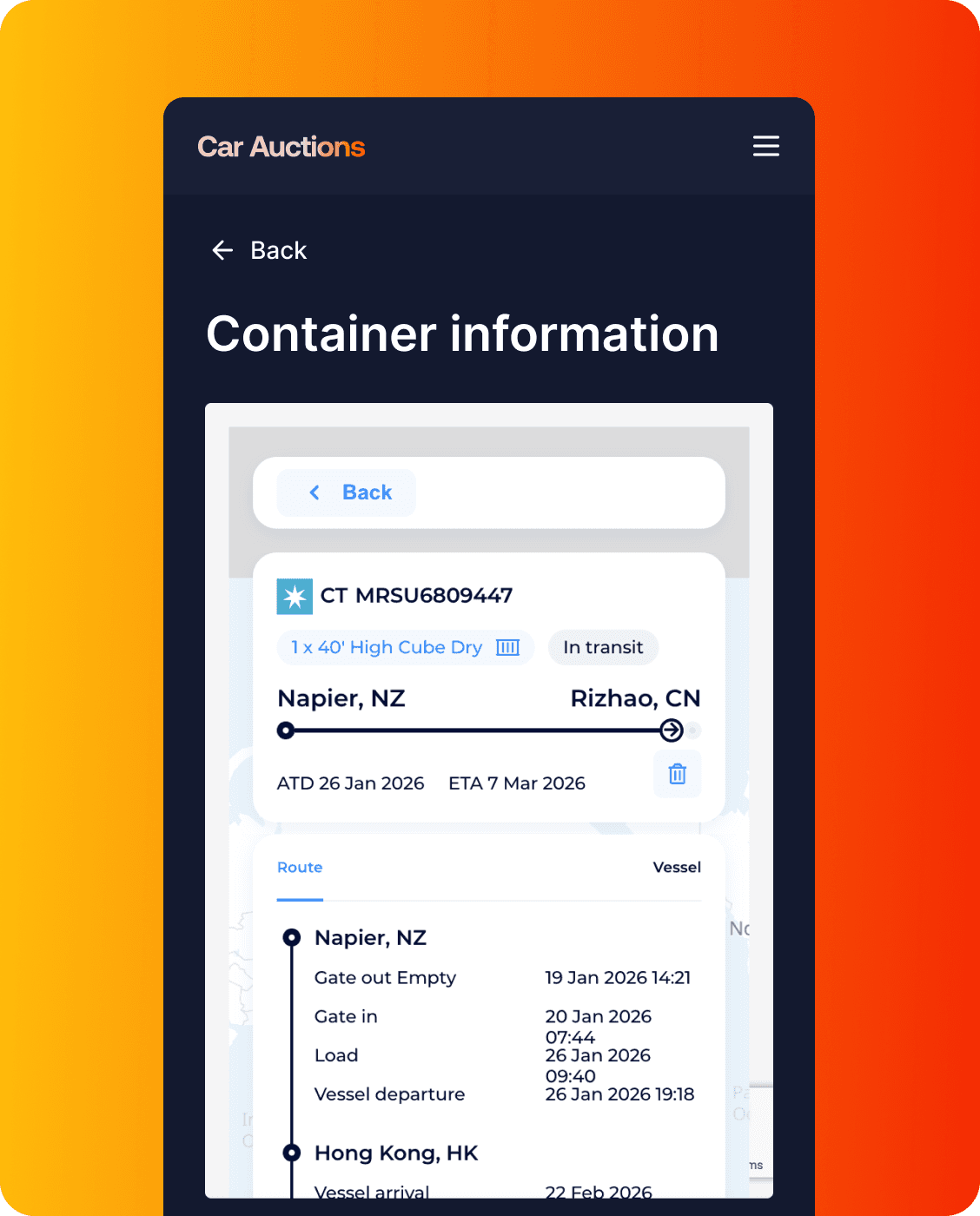 Car tracking from USA