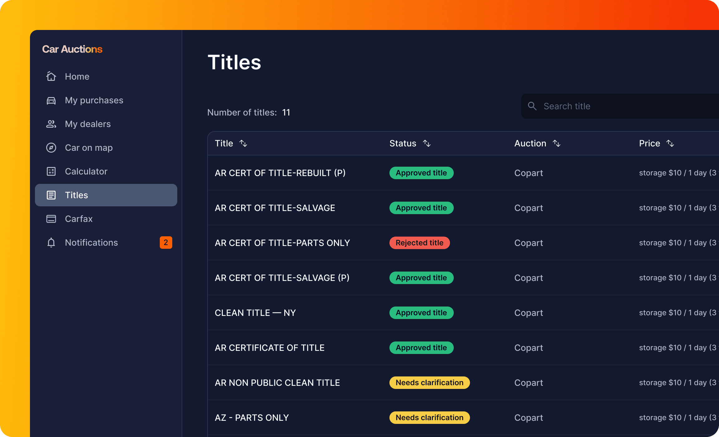 Car titles for import to Ukraine