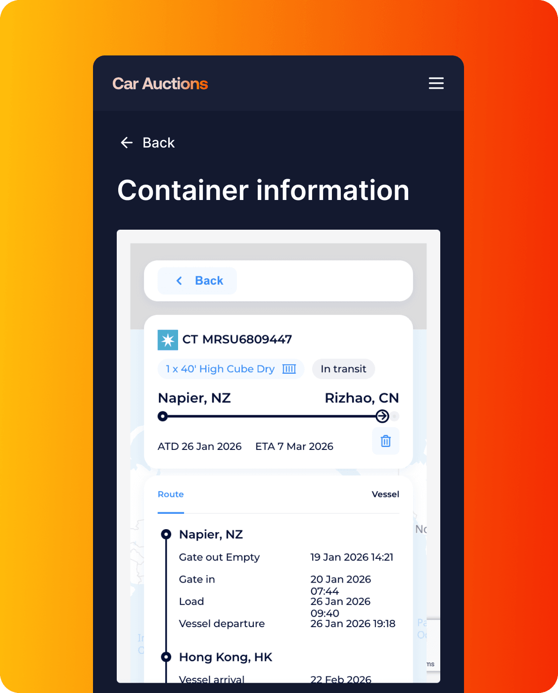 Car tracking from USA